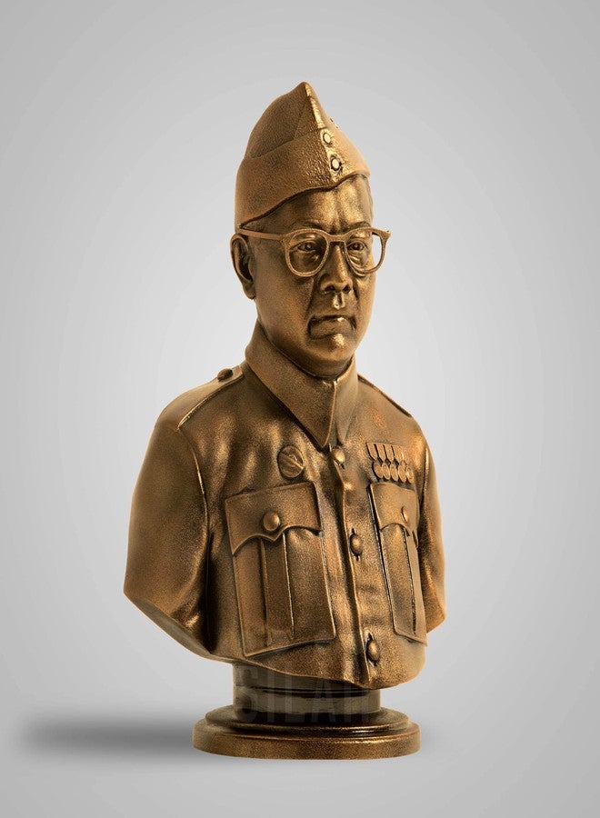 SILAII Netaji Subhas Chandra Bose Sculpture (Antique Bronze, 5 INCH) - Image 3